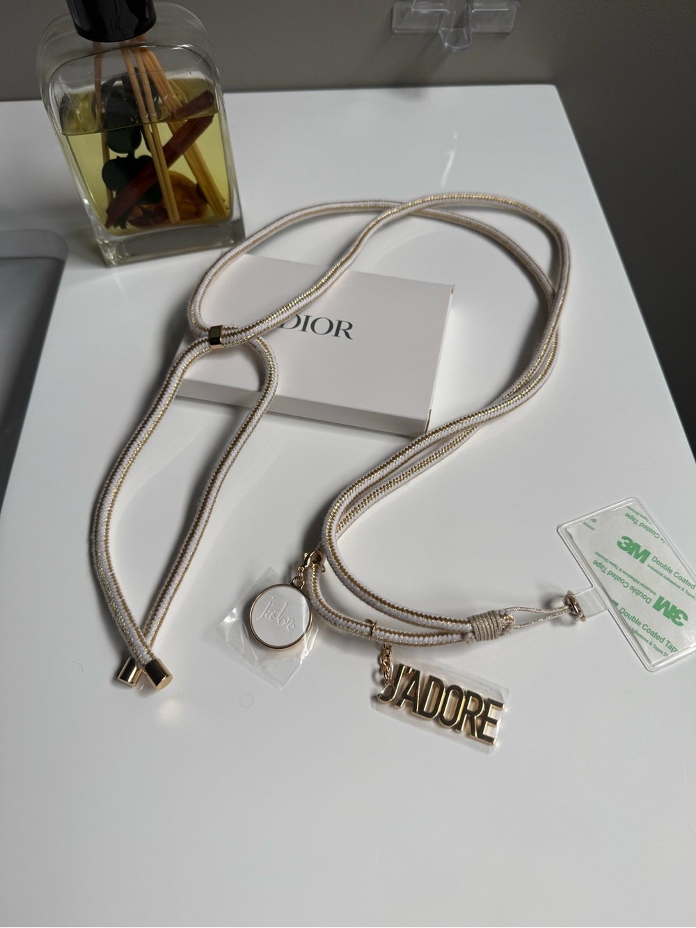 Dior Cream and Gold J'Adore Phone Case Strap